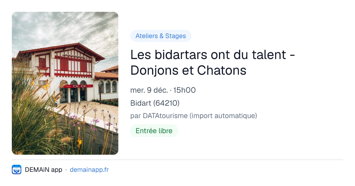 Les bidartars ont du talent - Donjons et Chatons — Bidart
