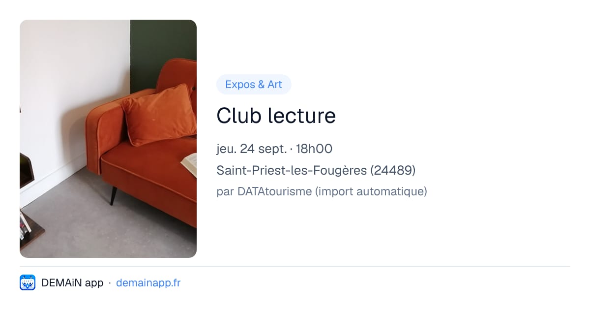 Club lecture — Saint-Priest-les-Fougères