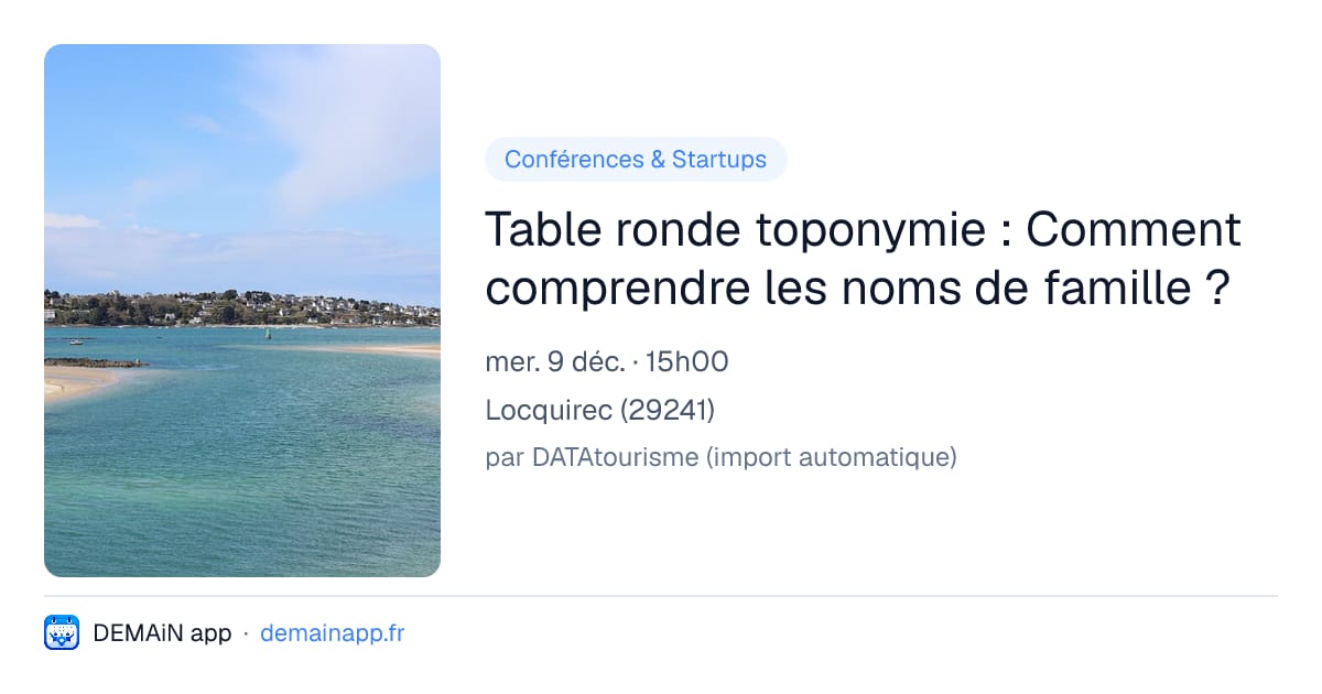 Table ronde toponymie : Comment comprendre les noms de famille ? — Locquirec