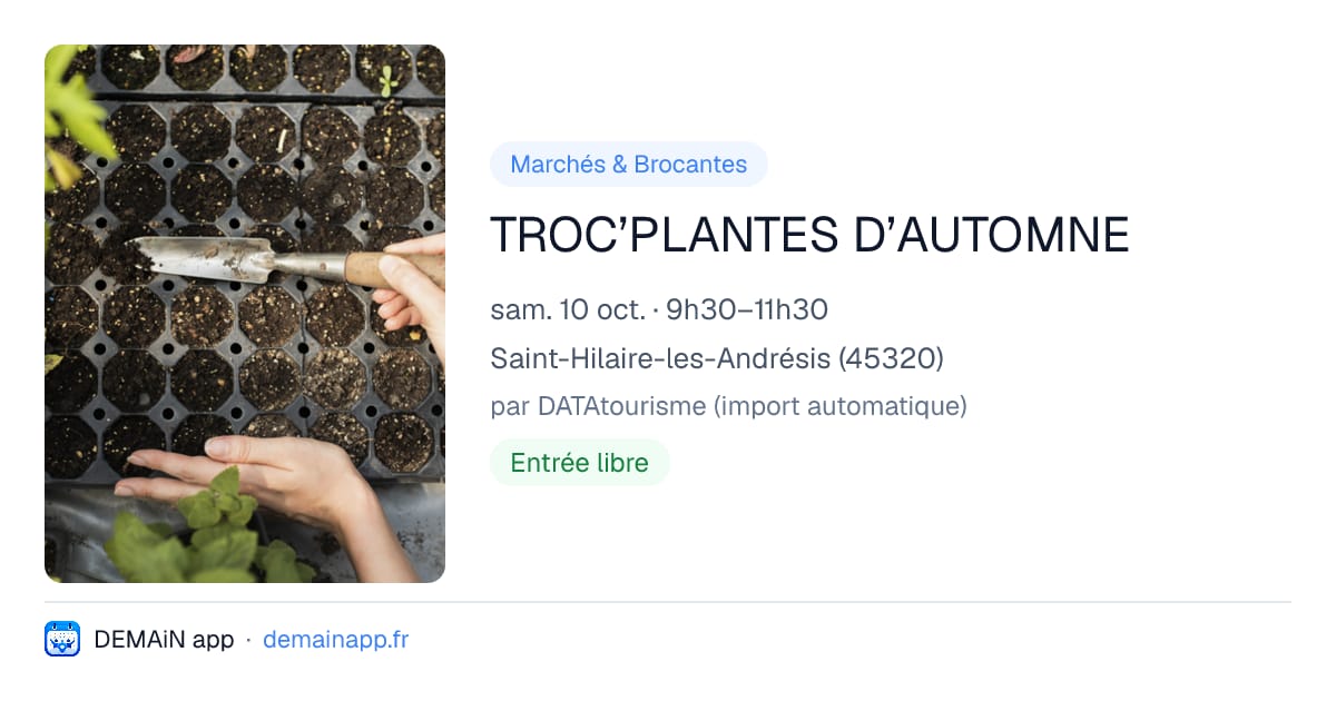 TROC’PLANTES D’AUTOMNE — Saint-Hilaire-les-Andrésis