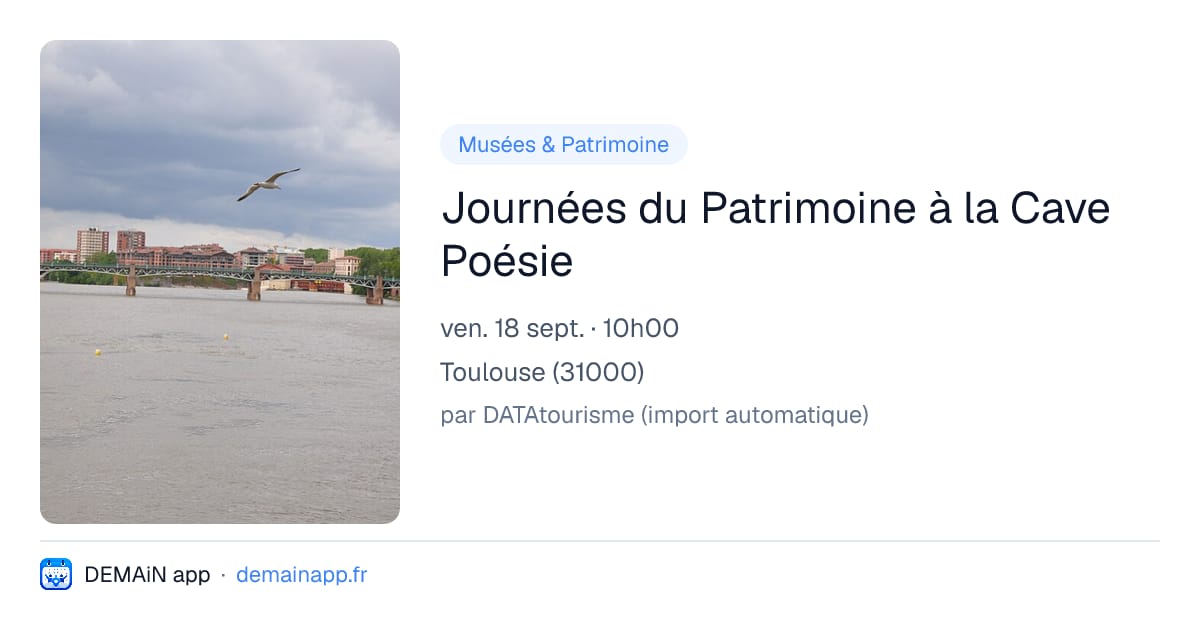 Journées du Patrimoine à la Cave Poésie — Toulouse