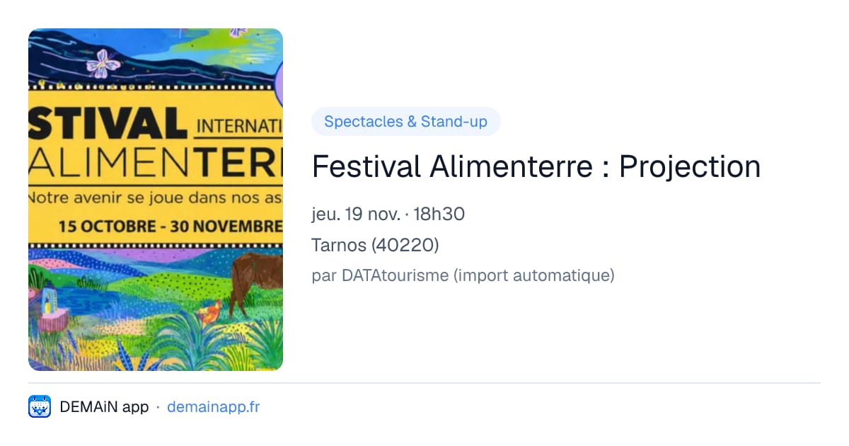 Festival Alimenterre : Projection — Tarnos