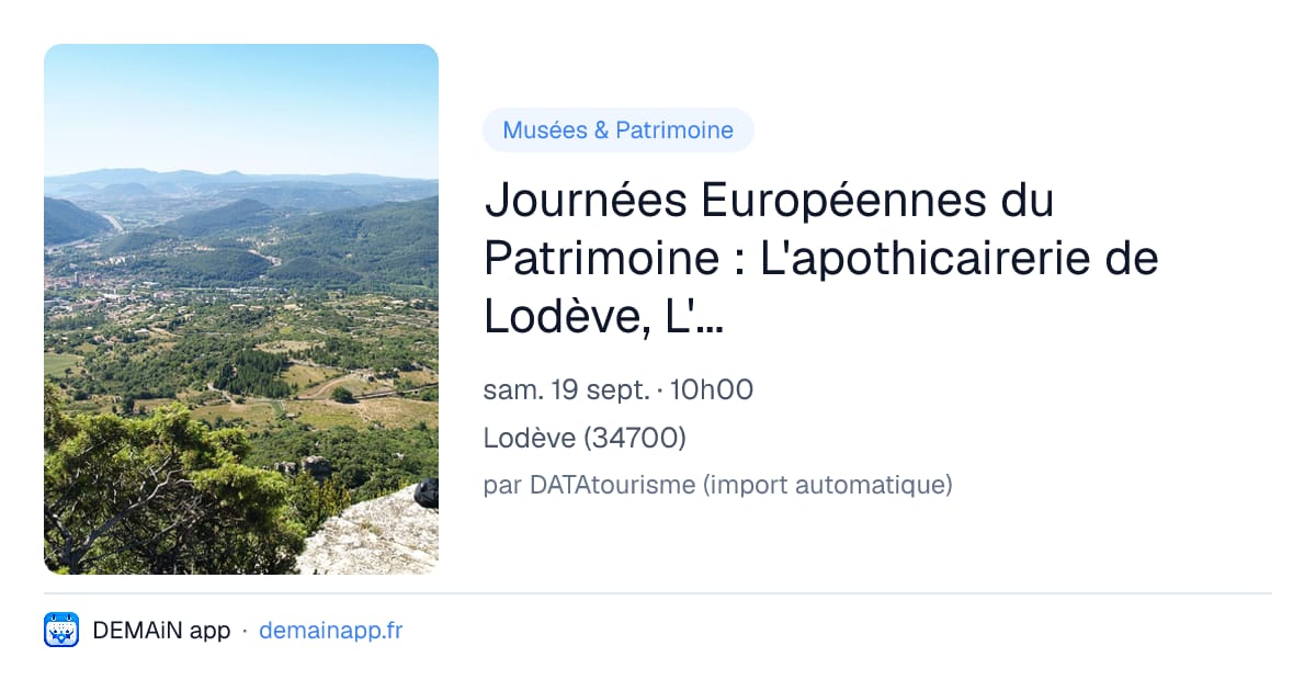 Journées Européennes du Patrimoine : L'apothicairerie de Lodève, L'ancienne Pharmacie de L'hôpital — Lodève