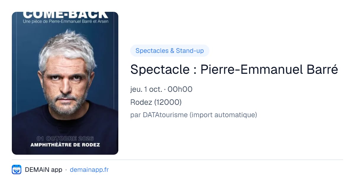 Spectacle : Pierre-Emmanuel Barré — Rodez