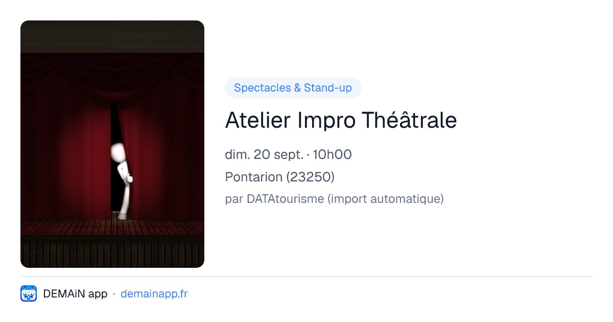 Atelier Impro Théâtrale — Pontarion