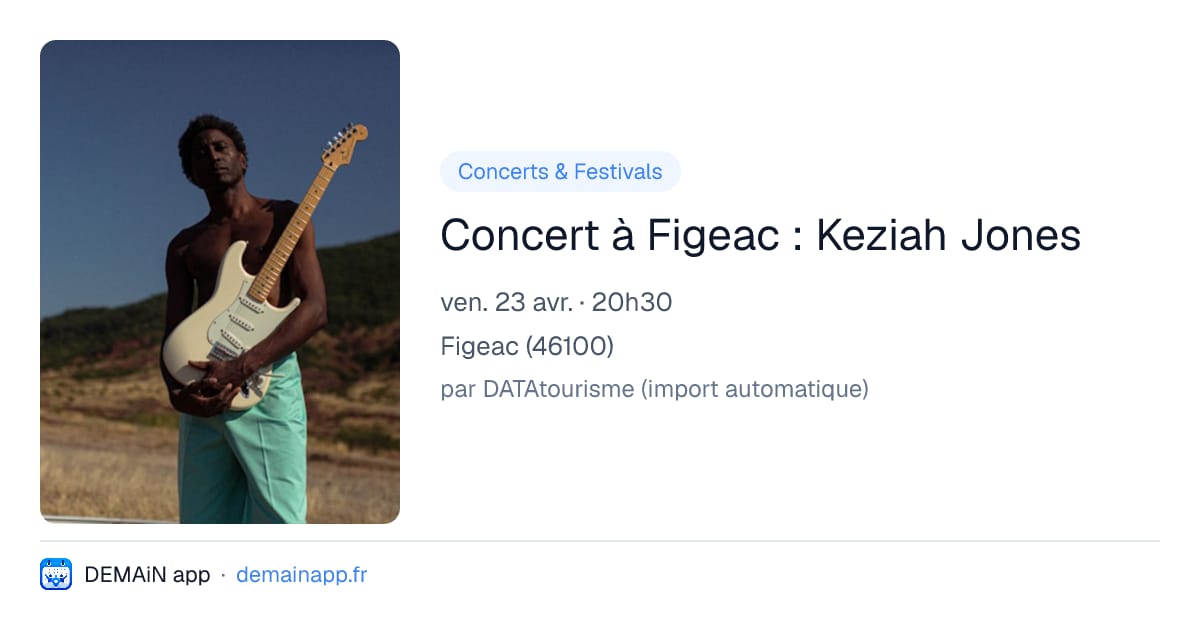 Concert à Figeac : Keziah Jones — Figeac