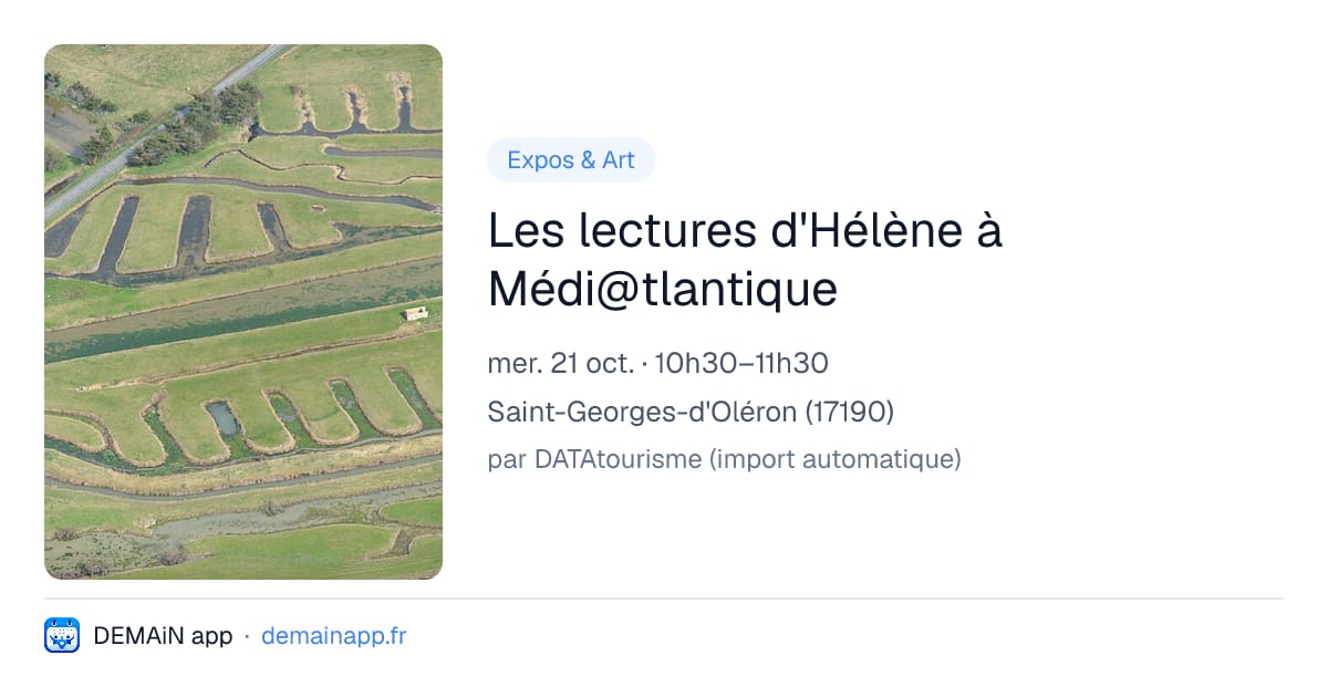 Les lectures d'Hélène à Médi@tlantique — Saint-Georges-d'Oléron