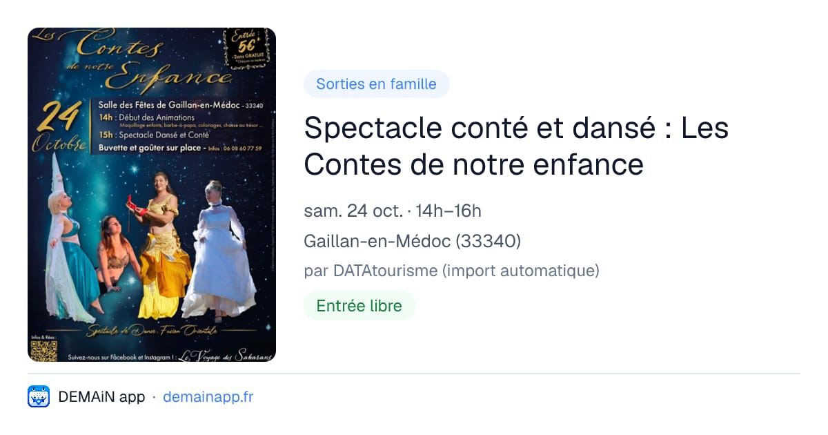 Spectacle conté et dansé : Les Contes de notre enfance — Gaillan-en-Médoc