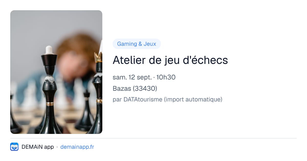 Atelier de jeu d'échecs — Bazas