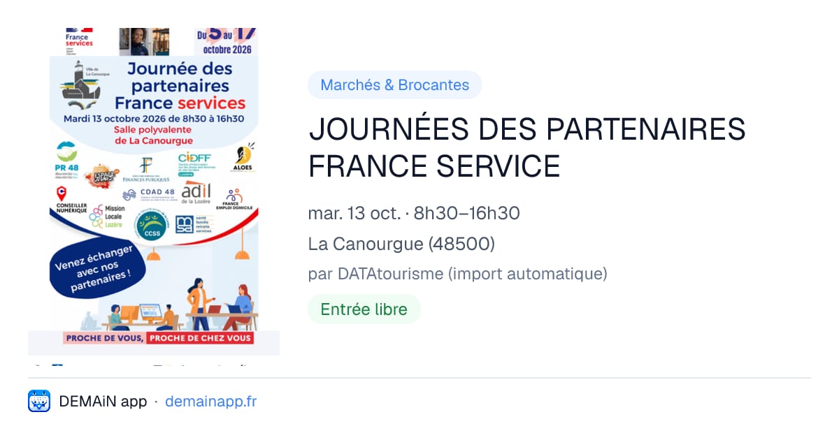 JOURNÉES DES PARTENAIRES FRANCE SERVICE — La Canourgue