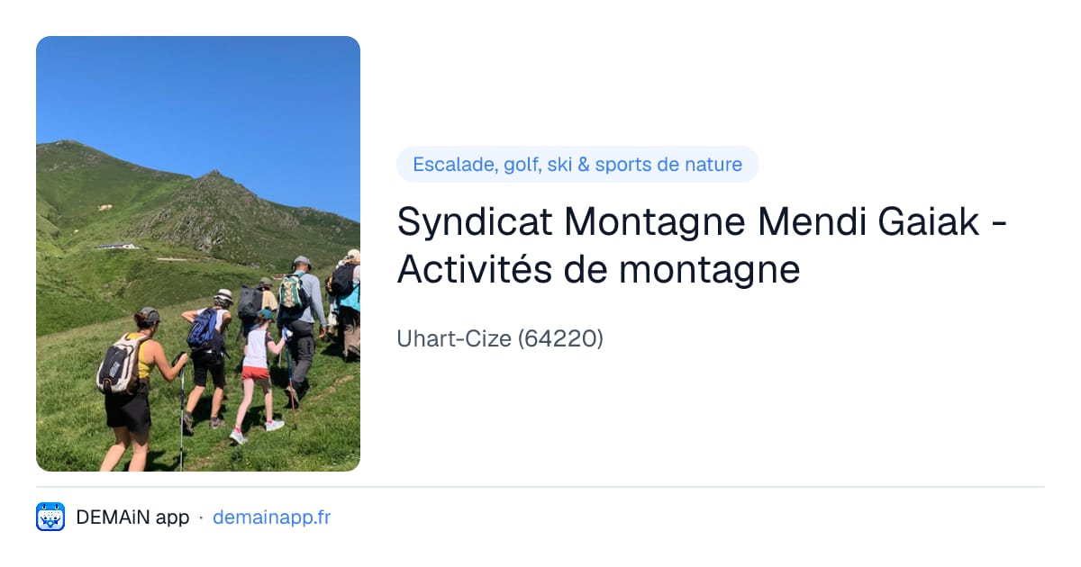 Syndicat Montagne Mendi Gaiak - Activités de montagne — Uhart-Cize