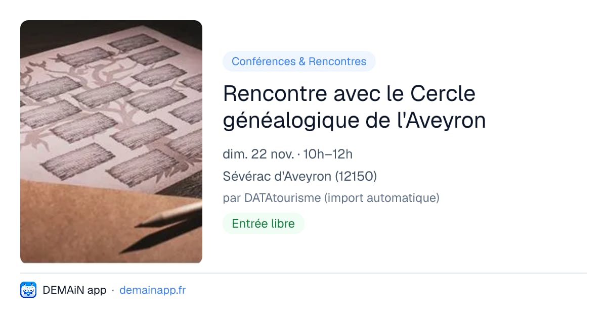 Rencontre avec le Cercle généalogique de l'Aveyron — Sévérac d'Aveyron