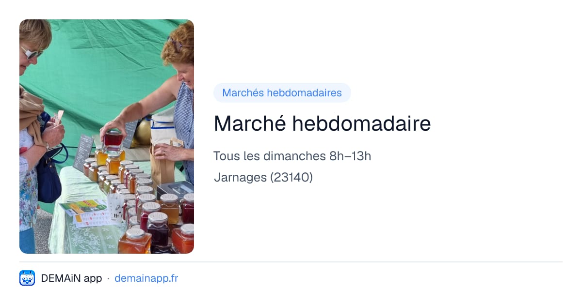 Marché hebdomadaire — Jarnages