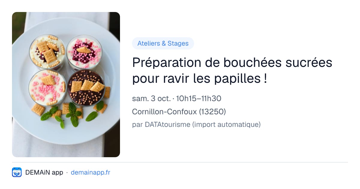 Préparation de bouchées sucrées pour ravir les papilles ! — Cornillon-Confoux