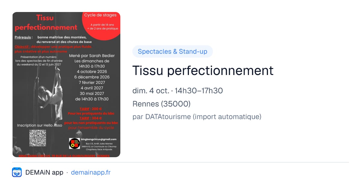 Tissu perfectionnement — Rennes