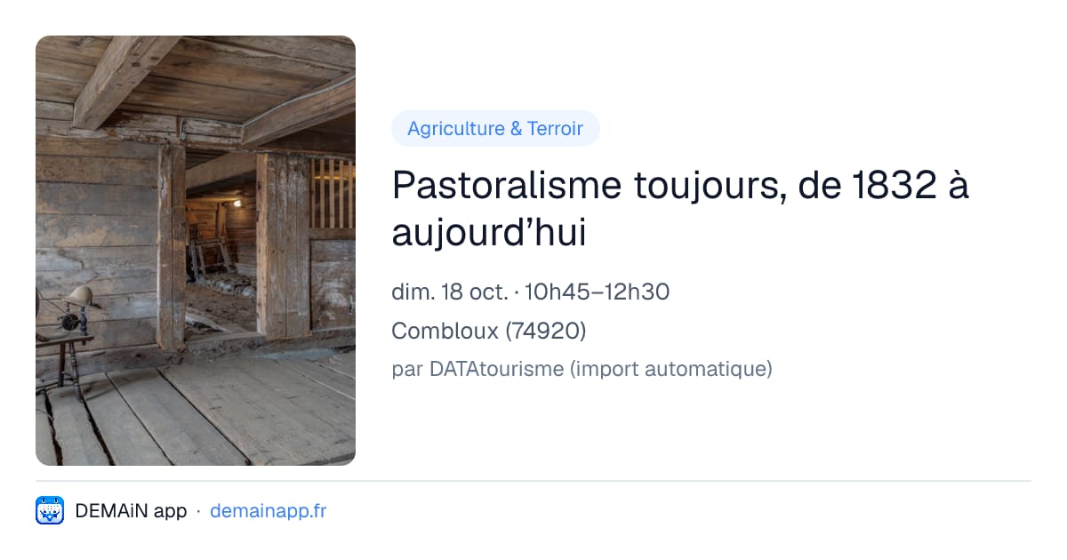 Pastoralisme toujours, de 1832 à aujourd’hui — Combloux