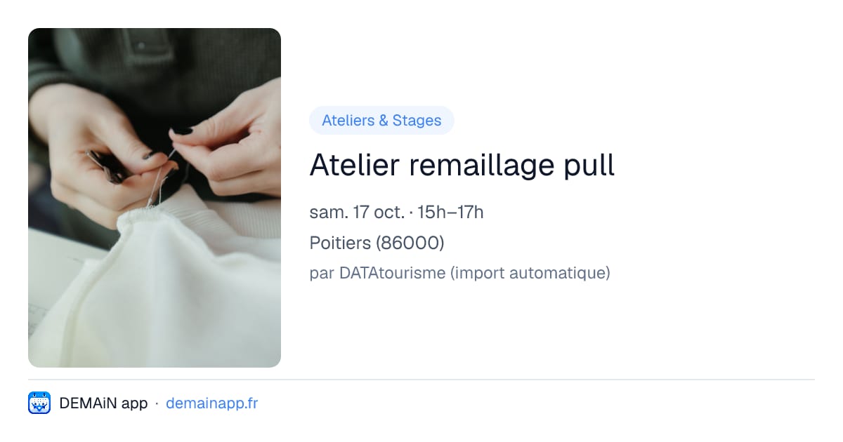 Atelier remaillage pull — Poitiers