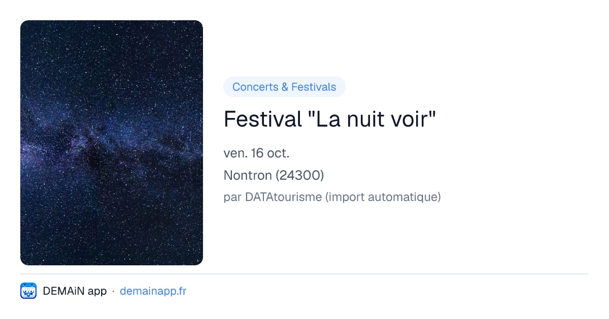 Festival "La nuit voir" — Nontron
