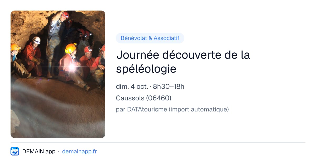 Journée découverte de la spéléologie — Caussols