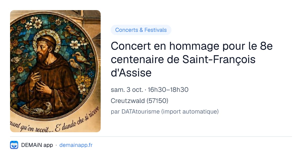 Concert en hommage pour le 8e centenaire de Saint-François d'Assise — Creutzwald