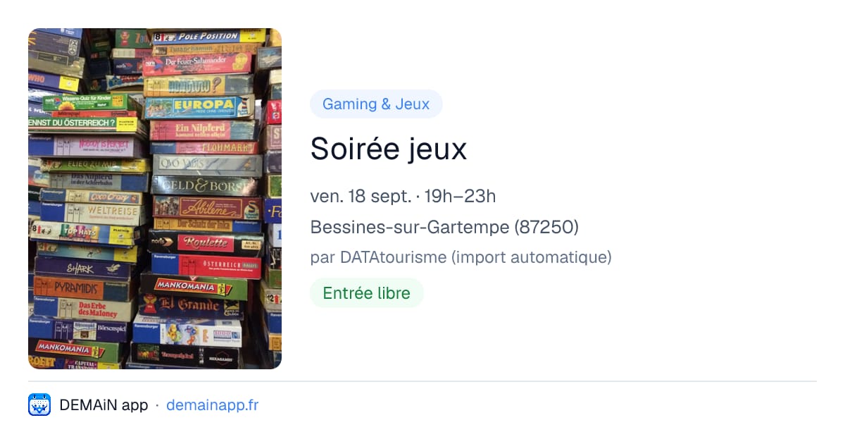 Soirée jeux — Bessines-sur-Gartempe