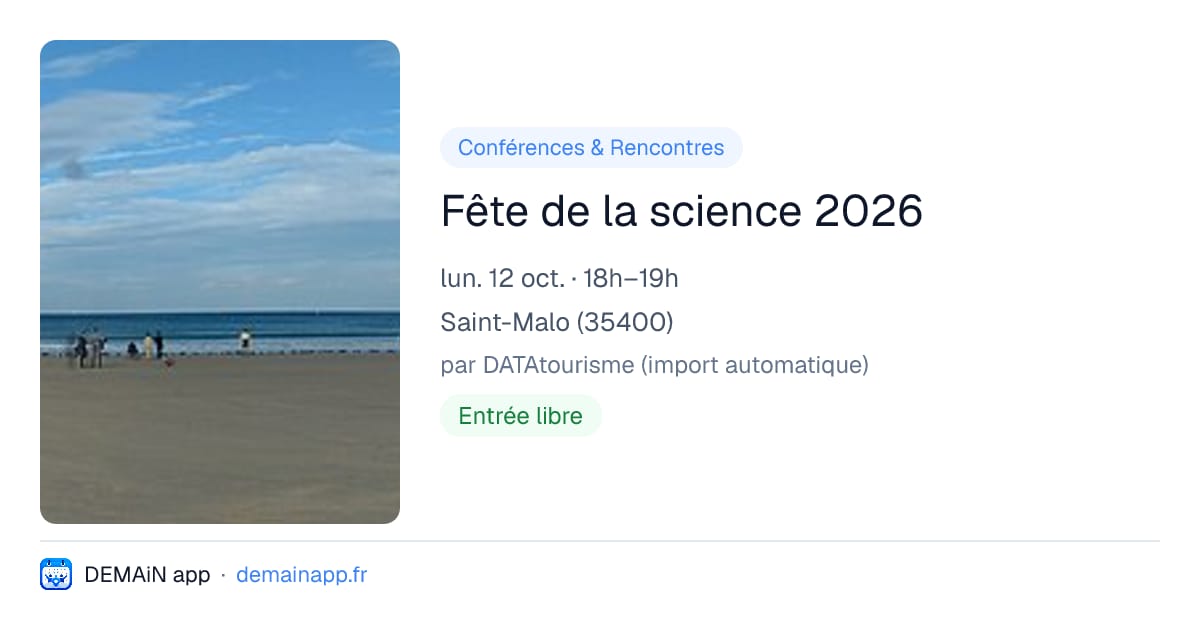 Fête de la science 2026 — Saint-Malo