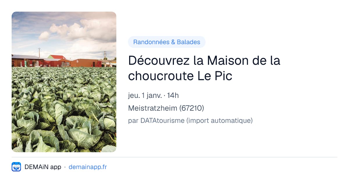 Découvrez la Maison de la choucroute Le Pic — Meistratzheim
