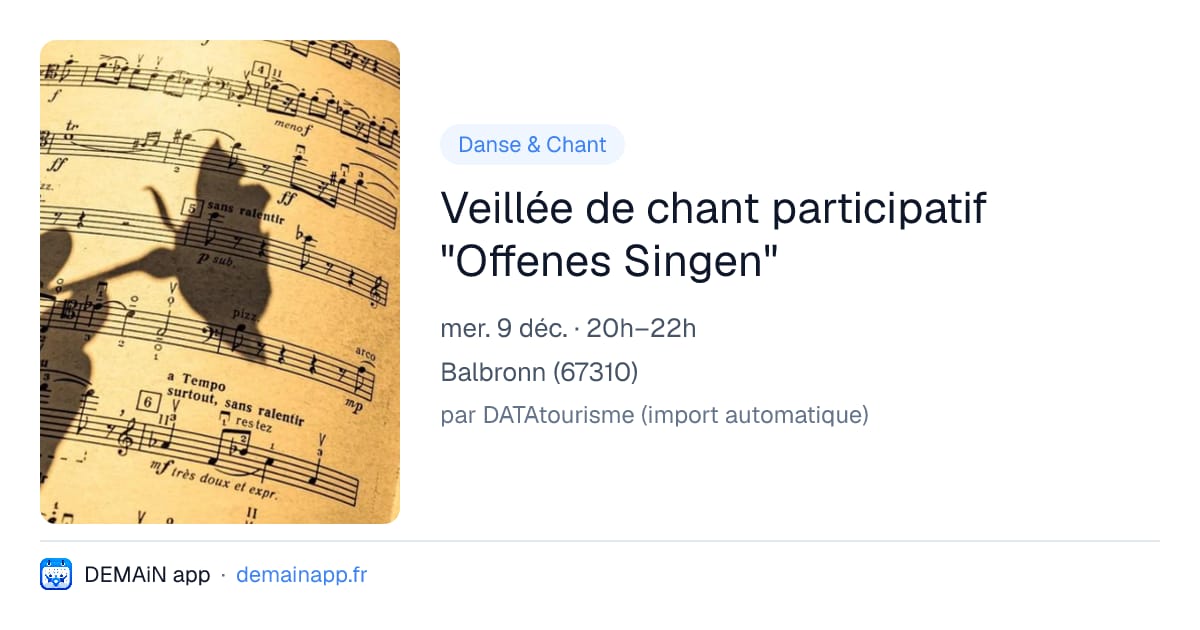 Veillée de chant participatif "Offenes Singen" — Balbronn