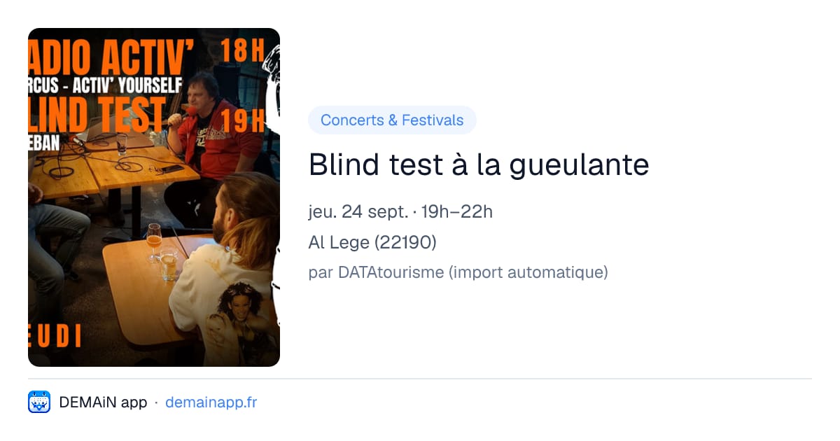 Blind test à la gueulante — Al Lege