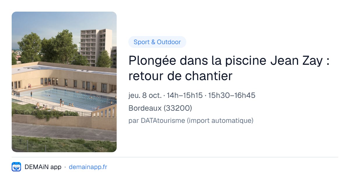Plongée dans la piscine Jean Zay : retour de chantier — Bordeaux