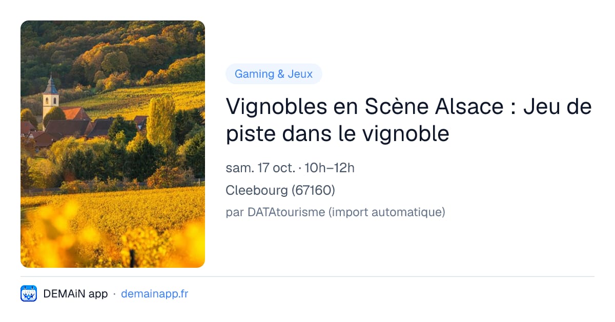 Vignobles en Scène Alsace : Jeu de piste dans le vignoble — Cleebourg