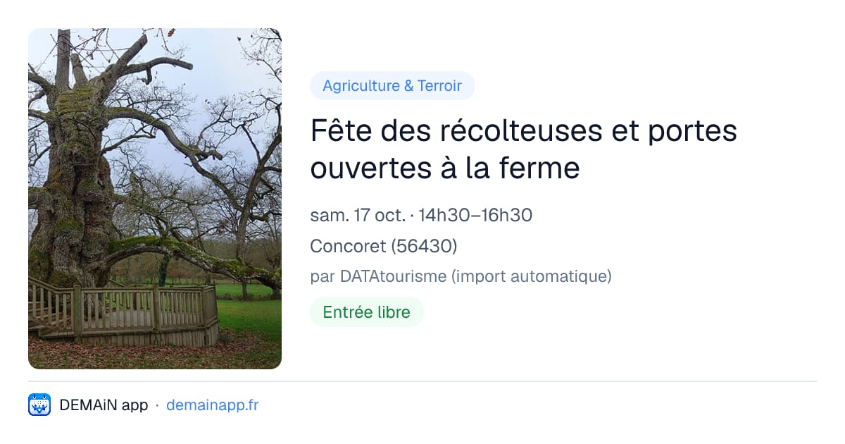 Fête des récolteuses et portes ouvertes à la ferme — Concoret