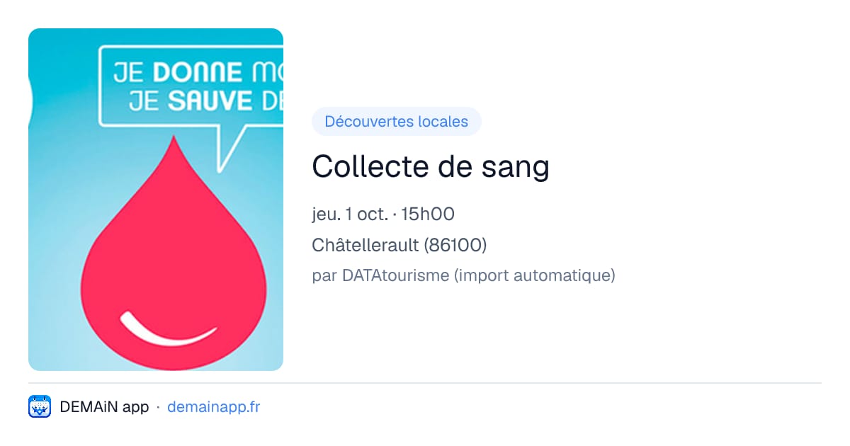 Collecte de sang — Châtellerault