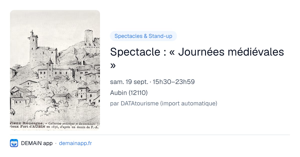 Spectacle : « Journées médiévales » — Aubin