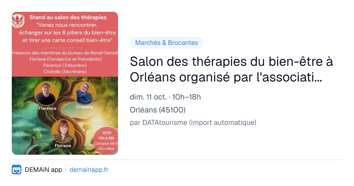 Salon des thérapies du bien-être à Orléans organisé par l'association ATIKA — Orléans