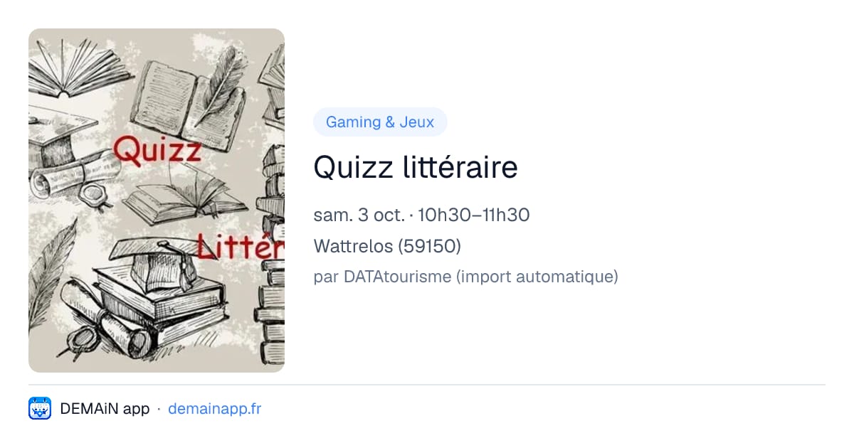 Quizz littéraire — Wattrelos