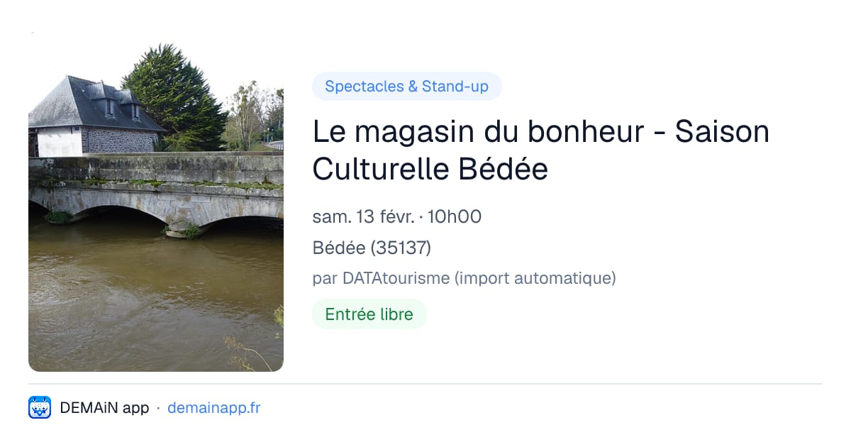 Le magasin du bonheur - Saison Culturelle Bédée — Bédée