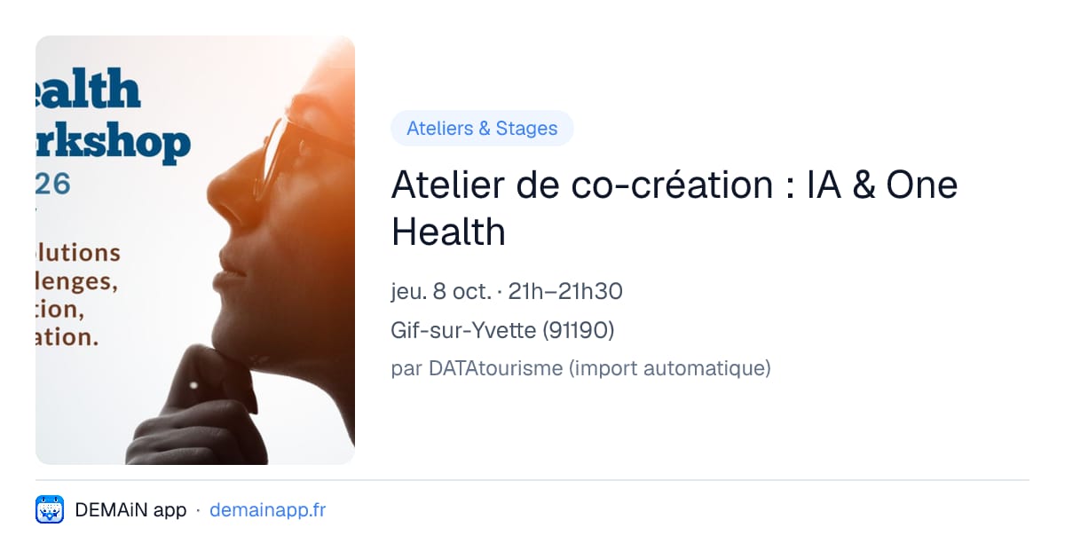Atelier de co-création : IA & One Health — Gif-sur-Yvette