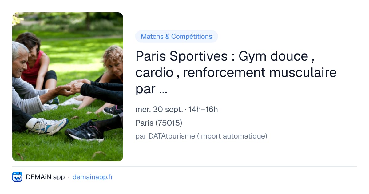 Paris Sportives : Gym douce , cardio , renforcement musculaire par l'Athlétic Club Paris 15 — Paris
