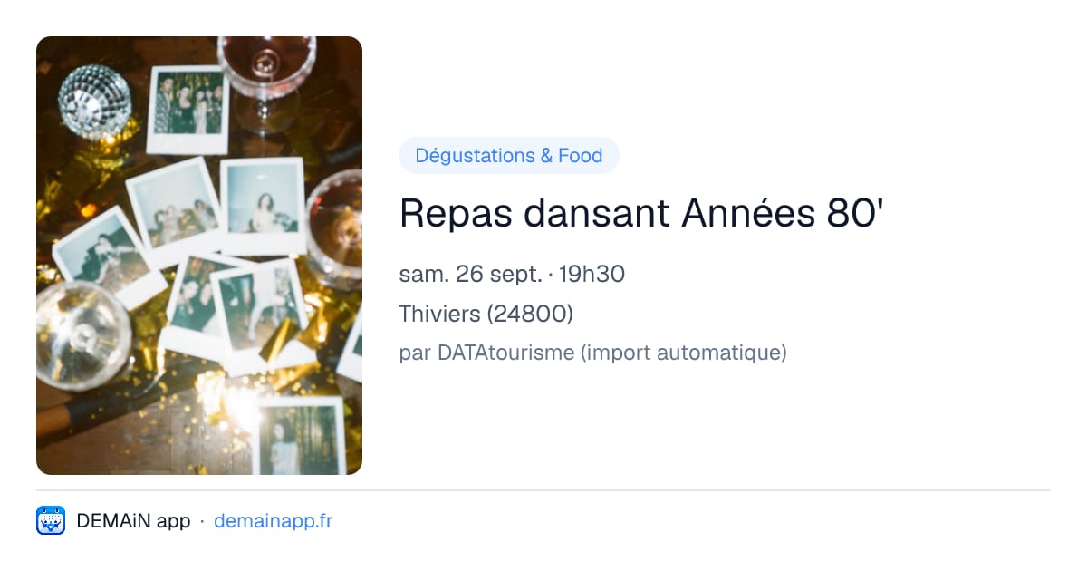 Repas dansant Années 80' — Thiviers