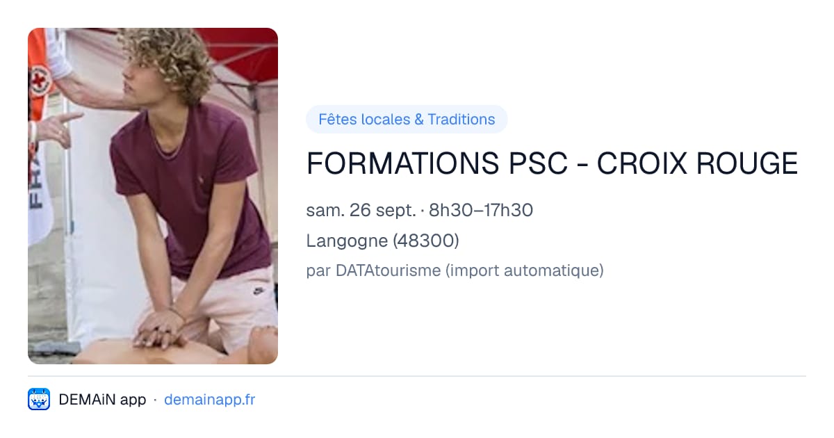 FORMATIONS PSC - CROIX ROUGE — Langogne