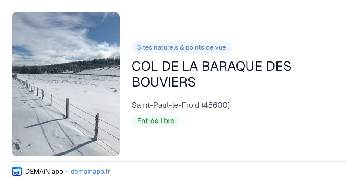 COL DE LA BARAQUE DES BOUVIERS — Saint-Paul-le-Froid