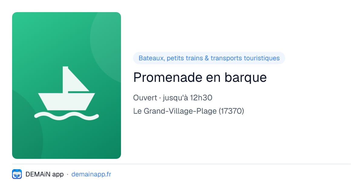 Promenade en barque — Le Grand-Village-Plage