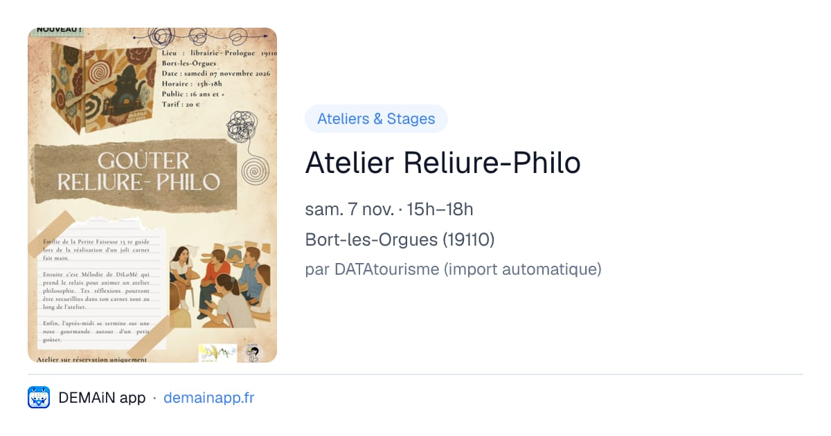 Atelier Reliure-Philo — Bort-les-Orgues