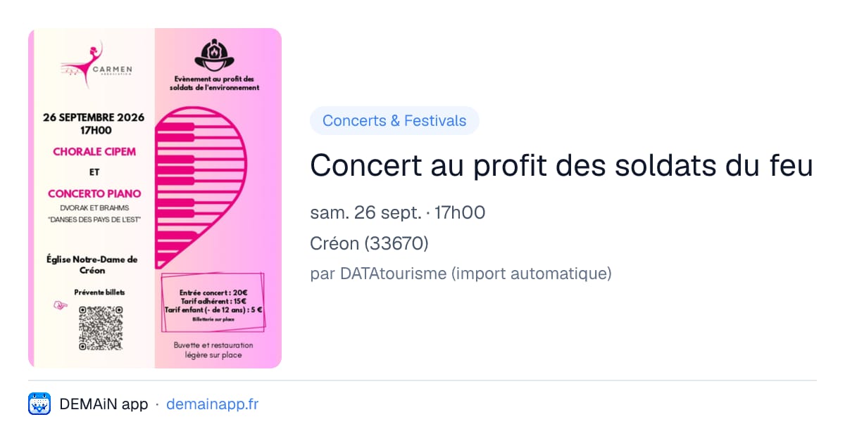 Concert au profit des soldats du feu — Créon