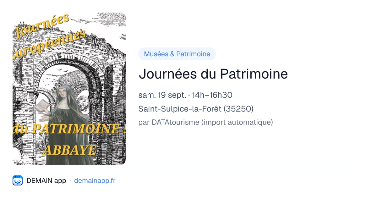 Journées du Patrimoine — Saint-Sulpice-la-Forêt