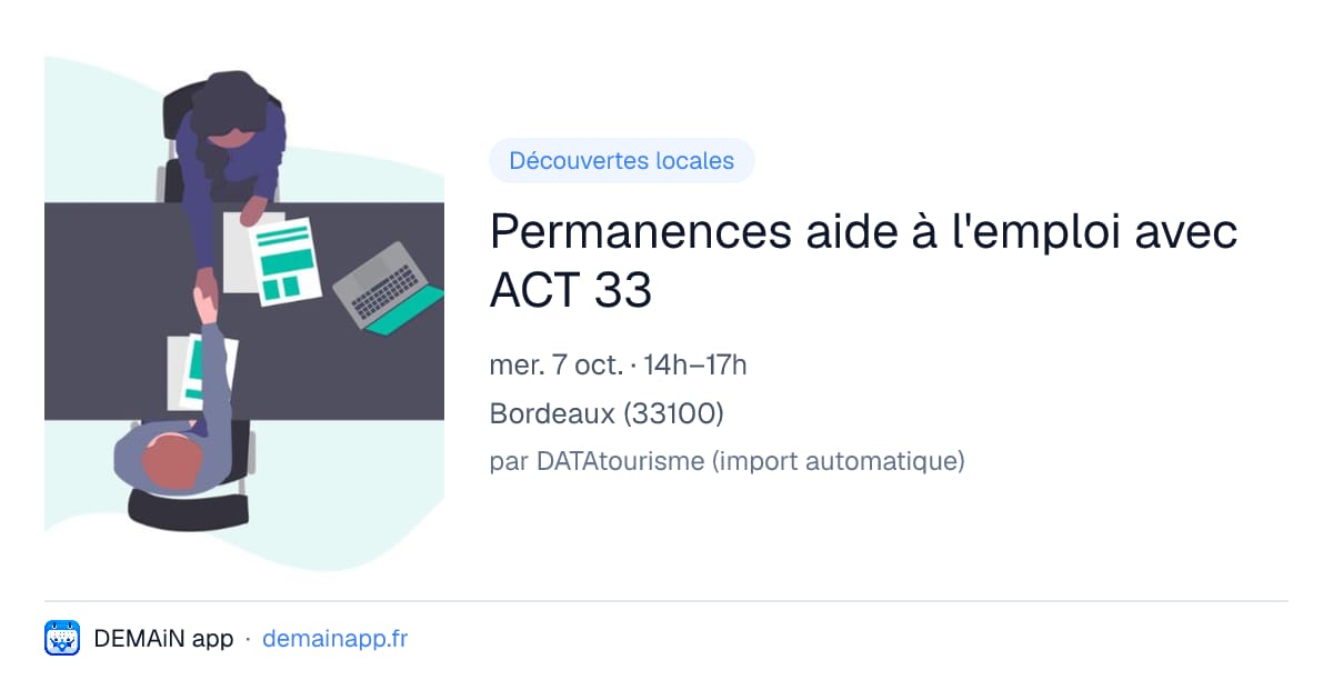 Permanences aide à l'emploi avec ACT 33 — Bordeaux