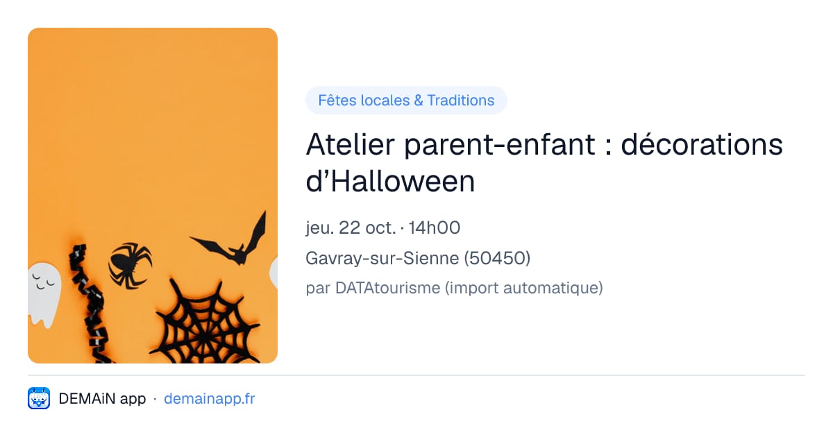 Atelier parent-enfant : décorations d’Halloween — Gavray-sur-Sienne