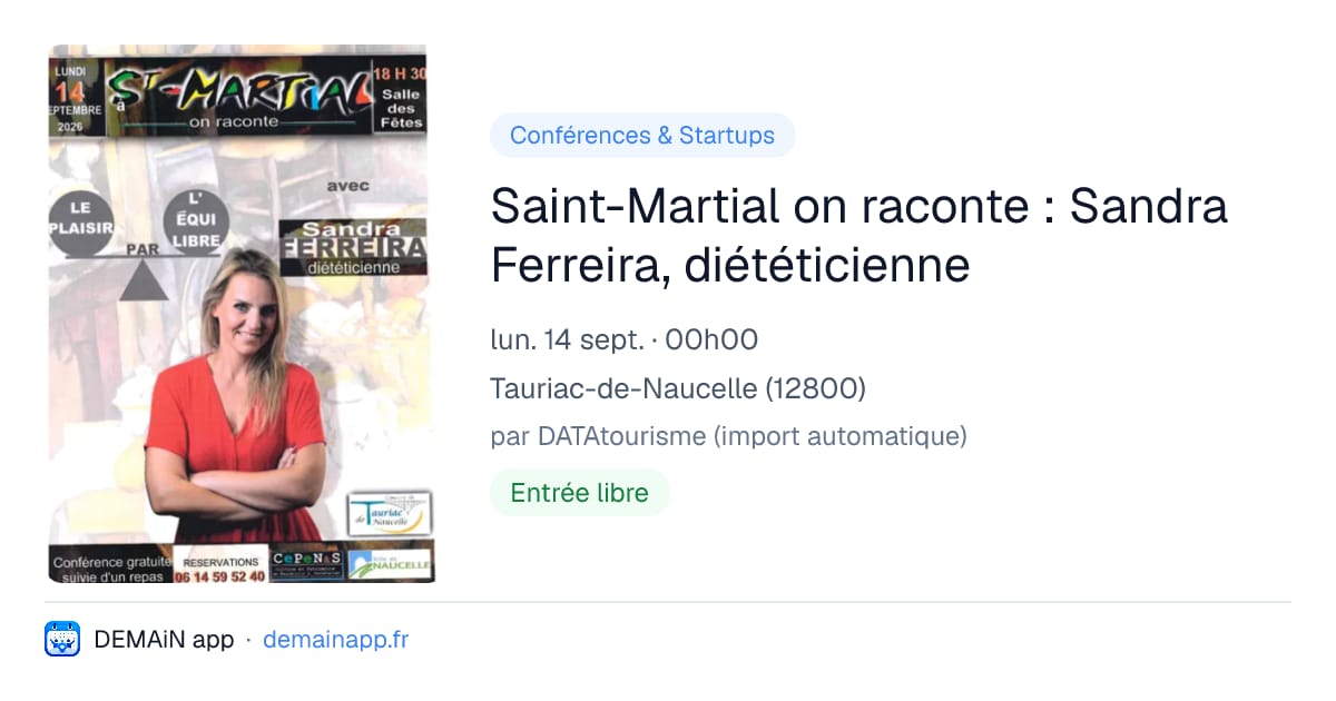 Saint-Martial on raconte : Sandra Ferreira, diététicienne — Tauriac-de-Naucelle