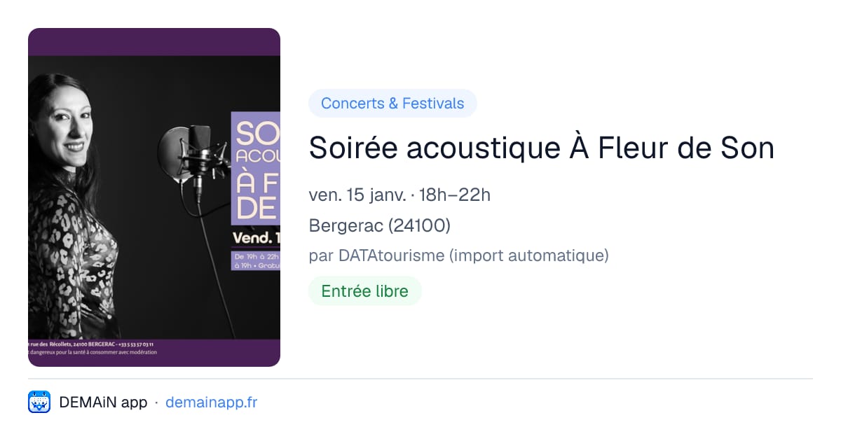 Soirée acoustique À Fleur de Son — Bergerac